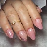 popxstar 24Pcs Pink French Style Fake Nails 3D Bowknot Designs Short Square Press on Nails Sweet Korean Fashion False Nail for Women Girl