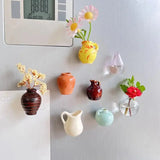 Popxstar Mini Ceramic Vase Design Magnet,set Refrigerator Magnet, DIY Fridge Magnet for Flower,Refrigerator Decorations