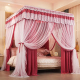 Three-door Shading Quadrate Mosquito Net Double Layers Bed Curtain Canopy Tents with Frame Princess Romantic Home Decoration