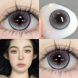 Popxstar  Colored Contact Lenses for Eyes with Degree Natural Brown Pupils Fashion Lens Green Eyes Contacts Lenses Yearly 2pcs/pair