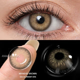 Popxstar  1Pair Contact Lenses for Eyes Color Natural Brown Beauty Yearly Cosmetic Contacts Eyes Makeup Eye Contacts Brown Lens