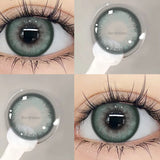 Popxstar 1 Pair Colored Contact Lenses with Degree Myopia Eye Lenses Gray Contact Blue Lens Green Eye Lenses