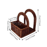 Durable Plastic Imitation Rattan Napkin Holder Vertical Decorative Desktop Tissue Holder Simple Handwoven Napkin Holder for Home