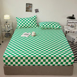 Popxstar Washed Cotton Mattress Covers with Elastic Band Solid Color Fitted Sheet Soft Comfort Mattress Protector Queen King Size Bed 1pc
