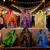 Popxstar  Eid Mubarak Gift Bags Ramadan Kareem Candy Cookie Packaging Bag Islamic Muslim Festival Party Decoration Non-Woven Tote Handbag