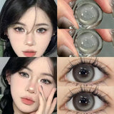 Popxstar  2PCS Korea Colored Contact Lenses Myopia  Degree -0.00 to -8.00 Blue Eyes Beauty Pupil  Makeup Gray Lens Fast Shipping