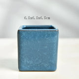 Jelly color Ice cracked glaze ceramic small flowerpot flower pot plant pot planter square home office desktop artwork ornament