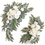 Popxstar  2pcs Wedding Decorative Artificial Flowers, Wedding Arch Flowers, Wedding Welcome Signs and Background Decorative Fake Flowers