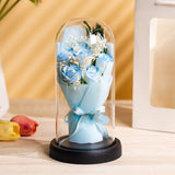 Popxstar  Eternal Rose LED Light Acrylic Cover Flower Valentines Day Gift Wedding Party Decor Artificial Rose Flowers Light Christmas Part