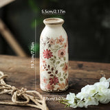 Popxstar  Retro Pastoral Ceramic Vase Home Furnished Ice Cracked Flower Pot Decorative Dry Flower Hydroponic Flower Arrangement Device