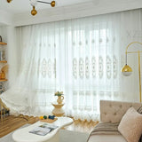 European Luxurious Embroidery Modern Luxury Curtains for Living Room Bedroom Hall Dining Romantic White Tulle Decor