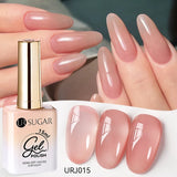 popxstar UR SUGAR 15ml Jelly Milky White Translucent Color Gel Polish Semi Permanent UV Gel Nail Art Soak Off Gel Varnish Latest Fashion