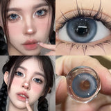 Popxstar  kisseye1Pair Colour Contacts Lenses Prescription Myopia Blue Eye High Quality Beauty Pupil Brown Lenses Makeup