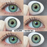 Popxstar  1 pair Green Color Series Contact Lenses for Eyes Natural Blue Lenses Eye Makeup Beauty Pupils Yearly Use Cosmetics Len