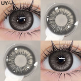 Popxstar  0~600 Myopia Black Lenses Gray Lenses Korean Style Big Eyes Lens Colored Contact Lenses with Degree Prescription Contacts