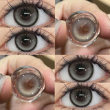 Popxstar 2PCS Korea Colored Contact Lenses Myopia Degree -0.00 to -8.00 Gray Eyes Beauty Pupil Brown Makeup Lens Fast Shipping