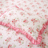 2 Pieces Cotton Printed Pillowcase Ruffle Garden Body Pillow Cover Bed Pillowcases Rustic Dobby Pillow Sham Pillow Cases