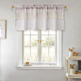 Popxstar 1PC Modern Linen Light Coffee Short Curtain for Kitchen Small Window Drape With Tassels Cabinet Hotel Cafe Home Decoration