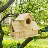 Popxstar  Wooden Bird Nest Outdoor Parrot House Weatherproof Bird Feeder Countryside Designed Garden Ornament Breeding Box Quail Cage Toy