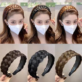 Popxstar Wig Braided Headbands for Women Fishbone Wide Twist Hairbands Handmade Head Hoop Hair Bands Styling Headwear Accessories Gift