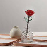 Popxstar  Glaze Rose Flower Eternal Flower Rose Desktop Glass Handicrafts Ornaments Simulation Glass Vase Flower Wedding Valentine's Gifts