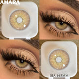 1 pair New Baby Blue Contact Lenses for Eyes Natural Brown Pupils Cosmetic Grey Lenses Green Lens Yearly Big Eyes 14.5mm
