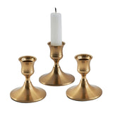 Popxstar 3pc Candlestick Holders Kit Brass Gold Candlestick Set Candle Holders Decorative Candlestick Stand for Wedding Party Dinning