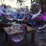 Popxstar 1Set Led Balloon With Column Stand Luminous Transparent Bobo Balloons Stand LED String Lights Wedding Birthday Party Decoration