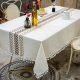 Popxstar Floral Pattern Tablecloth for Dining Table,Dust Proof Spillproof Soil Resistant Cotton Linen Rectangle Table Cover