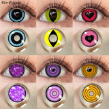 Popxstar 2Pcs/Pair Cosplay Color Contact Lenses for Eyes Anime Accessories Orange Pink Green Rainbow Lens Pupilentes