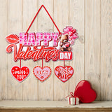 Popxstar Valentine's Day Theme Door Hanger Ornaments Love Heart Door Signs Pendants DIY Valentines Day Wall Door Home Decoration