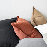 Popxstar Decoration Throw Pillow Cover Waist Pillowcase for Couch Cotton Linen Decorative Pillows for Sofa Bed Chair Durable Solid Color