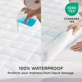 Popxstar Bedsure Waterproof Mattress Protector, Quilted Mattress Pad Noiseless Soft Breathable Mattress Cover