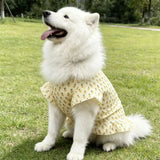 Skin Friendly Cool Dog Sleeveless Skirt Cute Fruit Flower Pattern Loose Fit Sun Protection Vest Outfit For Large Breed Dogs