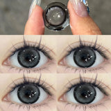 Two Pairs of Large Diameter Black Eye Color Contact Lenses Prescription Myopic Band Diopter Lenses Eye Use Cosmetics Naturally