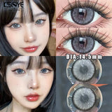 Popxstar  2Pcs Colored Contact Lenses with Degree 0~-8.0 Brown Lens Eye Beauty Pupil Prescription Myopia Soft Black Lens