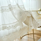 European Luxurious Embroidery Modern Luxury Curtains for Living Room Bedroom Hall Dining Romantic White Tulle Decor