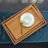 Popxstar  Solid Color Wooden Rectangular Dinner Plate Western Food Rectangular Square Snack Dessert Serving Tray Restaurant Bar Household