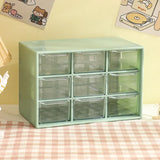 Popxstar Desktop 9 Grid Storage Boxes Organizer Transparent Small Drawer Partitioned Student Desk Wall-mounted Sundries Storage Box Cute