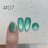Summer Popular Refreshing Colorful Bubble Water Cat Eye Gel Nail Polish Super Glitter Glass Bead Nail Salon Nail Art