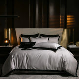 Popxstar  1000TC Egyptian Cotton Solid Color Bedding Set King Queen Size White Hotel Style Duvet/Quilt Cover Fitted Bed Sheet Pillowcases