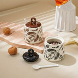 Popxstar  Flower and Bird Ceramic Salt Jar Seasoning Jar Kitchen Salt Shaker Sugar Seasoning  Pepper Powder Jars Kitchens Accessories