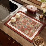 Popxstar American retro light luxury kitchen countertop drain pad, diatom mud suction pad, quick-drying washing table, sink, bar mat