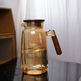 Popxstar  1.8L Pumpkin Glass Water Bottle Household Cold Kettle Kitchen Lemon Beverage Juice Drink  High Temperature Resistance Tea Pot