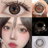 Popxstar  1 Pair Big Eyes Colored Contact Lenses Natural Brown Eyes Lens Gray Pupils Eyes Makeup Korean Style Contact Yearly Use