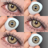 Popxstar  2pcs Color Brown Contact Lenses for Eyes Fashion Natural Gray Softlens Eye Makeup Contacts Yearly Cosmetic Color Lens