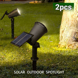 Popxstar 9 LED Solar Spot Lights IP65 Waterproof Outdoor RGB Solar Landscape Lights Brightness Adjustable for Garden Yard Palm Trees