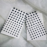 Popxstar 2 Pcs/set Music Party Festival Black Stars DIY Eyes Face Jewels Makeup 3D Art Makeup Nail Fittings Accessories Body Art Stickers
