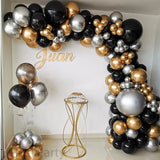 Popxstar Black Gold Balloon Garland Arch Kit Confetti Latex Balloon 30th 40th 50th Birthday Party Balloons Decorations Adults Baby Shower