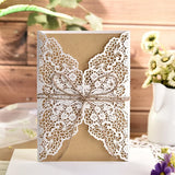 Popxstar 10pcs Laser Cut Wedding Invitations Cards Tags Vintage Wedding Bridal Gift Greeting Card Event Party Birthday Deccor Supplies